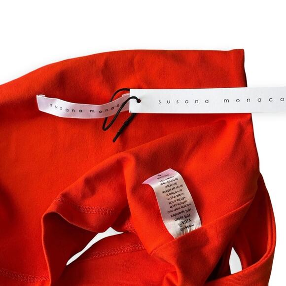 Susana Monaco One Shoulder Crop Top Bright Orange Size S - Picture 4 of 4